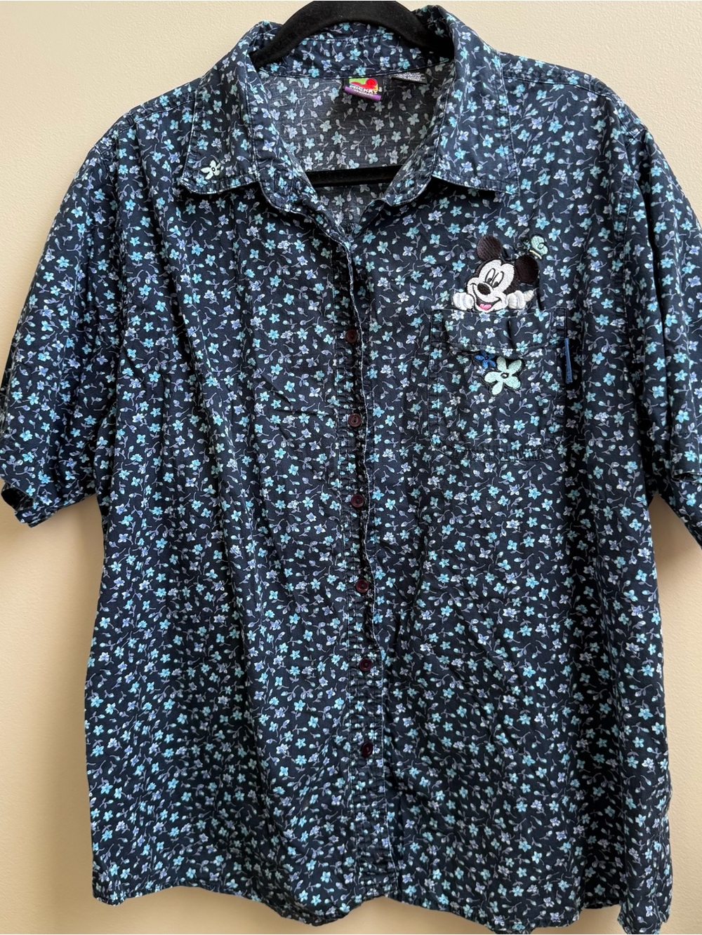Vintage Mickey Size 18W/20W Unlimited Jerry Leigh Floral Button-Down Shirt